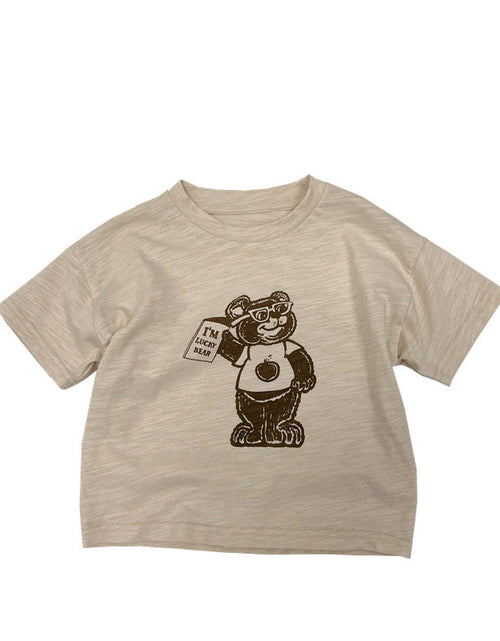 Load image into Gallery viewer, Baby Cartoon Bear Graphic Short Sleeve Comfy T-Shirt by MyKids-USA™
