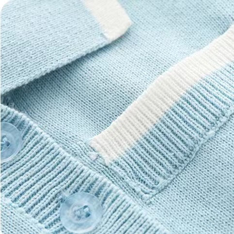 Load image into Gallery viewer, Baby Solid Color Quarter Button Design Lapel Knitted College Style Rompers by MyKids-USA™
