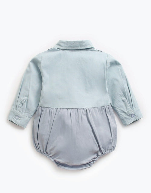 Load image into Gallery viewer, Baby Boy Solid Color False 2-Piece Design Long Sleeved Onesies Bodysuit by MyKids-USA™

