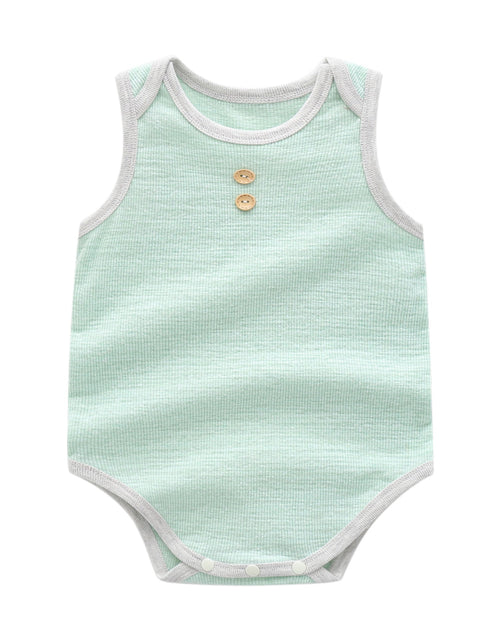 Load image into Gallery viewer, Baby Boy Solid Color Neck Buttoned Design Sleeveless Round Collar Onesies by MyKids-USA™
