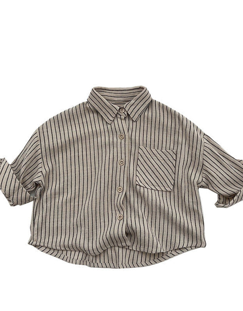 Load image into Gallery viewer, Baby Striped Print Pattern Single Breasted Design Cotton Shirt by MyKids-USA™
