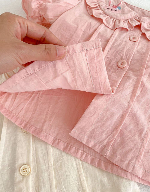 Load image into Gallery viewer, Baby Girl Solid Color Doll Neck Blouses With Strap Dress Sets by MyKids-USA™
