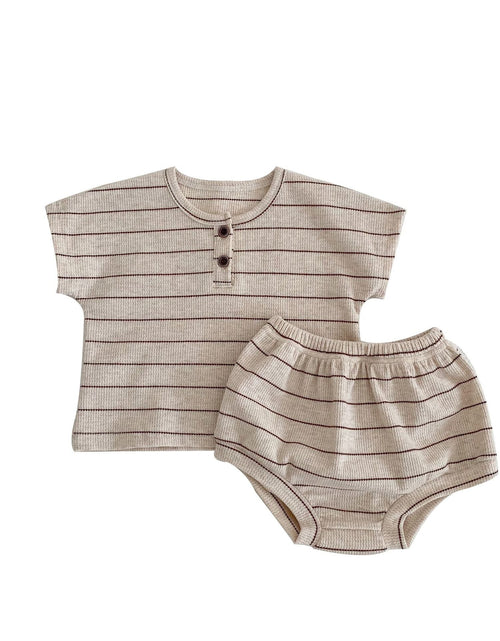 Load image into Gallery viewer, Baby Striped Pattern T-Shirt Shorts Casual Comfy Sets by MyKids-USA™
