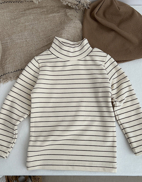 Load image into Gallery viewer, Baby Striped Pattern High Turtle Nack Soft Cotton Comfy Shirt by MyKids-USA™
