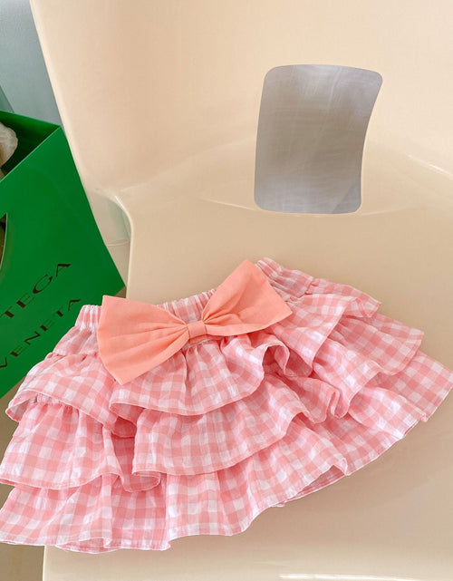 Load image into Gallery viewer, Baby Girl Solid Blouses Plaid Pattern Princess Skirt Sets by MyKids-USA™

