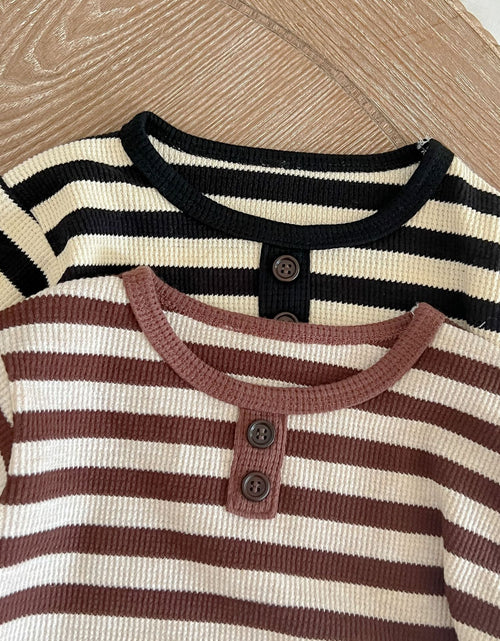 Load image into Gallery viewer, Baby Striped Pattern Long Sleeve Tops &amp; Triangle Shorts 1 Pieces Sets by MyKids-USA™

