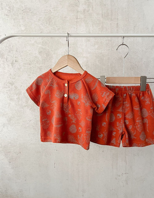Load image into Gallery viewer, Baby Print Pattern Multi-Style Waffle Fabric Shorts Sets by MyKids-USA™

