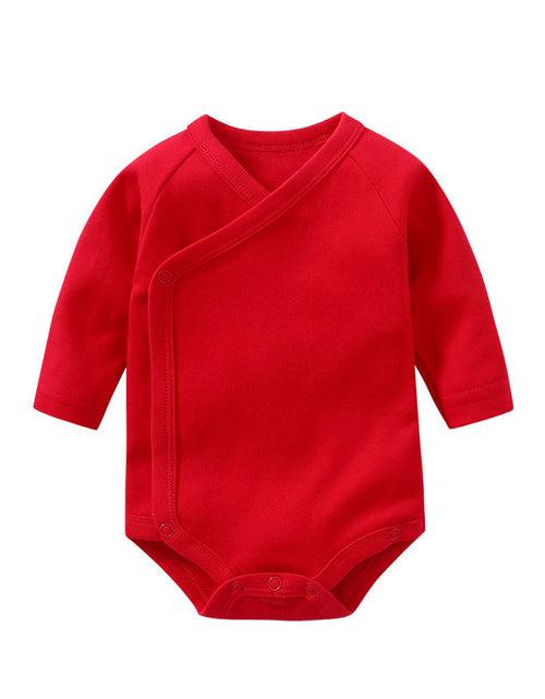 Load image into Gallery viewer, Baby Multi Color Bias Placket With Slanting Button Long Sleeve Onesies by MyKids-USA™
