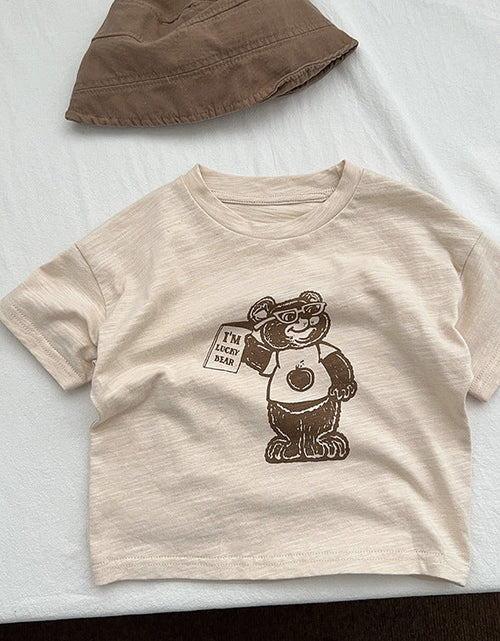 Load image into Gallery viewer, Baby Cartoon Bear Graphic Short Sleeve Comfy T-Shirt by MyKids-USA™
