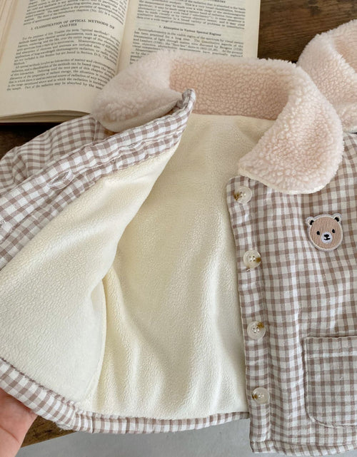 Load image into Gallery viewer, Baby Plaid Graphic Single Breasted Design Thickened Warm Winter Cotton Coat by MyKids-USA™
