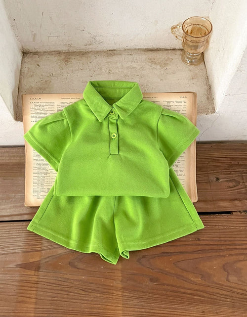 Load image into Gallery viewer, Baby Solid Color Polo Neck Summer Clothing Sets by MyKids-USA™
