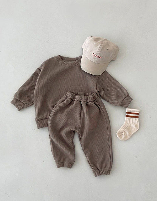 Load image into Gallery viewer, Baby Solid Color Long Sleeve Simple Style Hoodie Sets by MyKids-USA™
