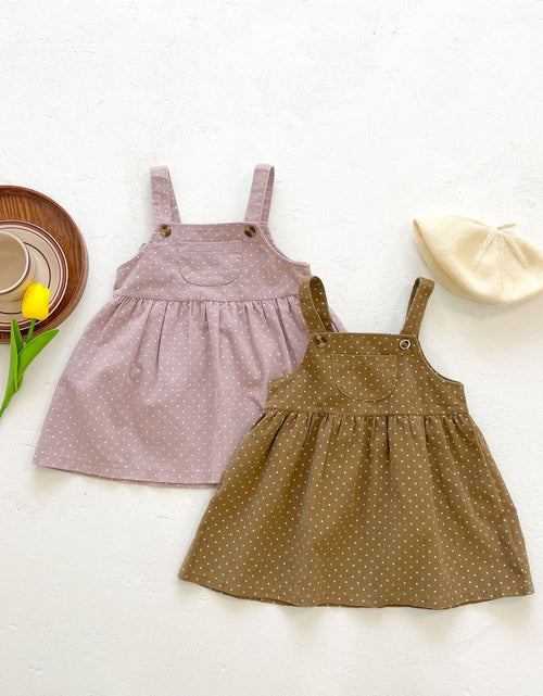 Load image into Gallery viewer, Baby Girls Dot Print Dress Combo Solid Top In Sets by MyKids-USA™

