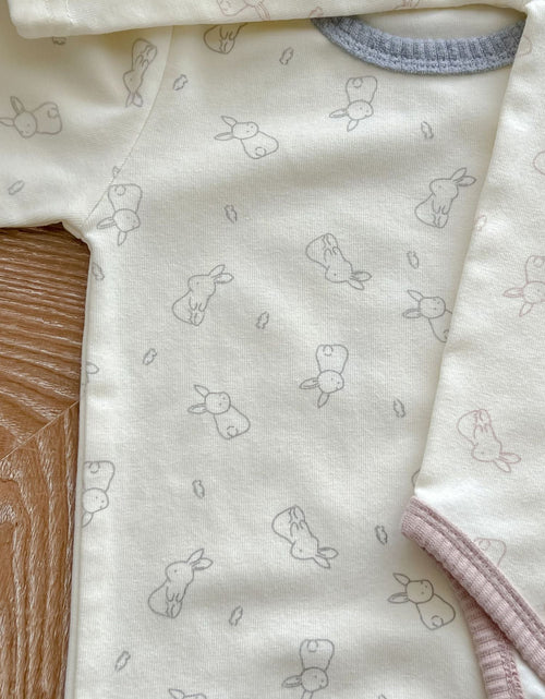 Load image into Gallery viewer, Baby Cute Bunny Graphic Long Sleeves Soft Cotton Bodysuit &amp; Hat by MyKids-USA™
