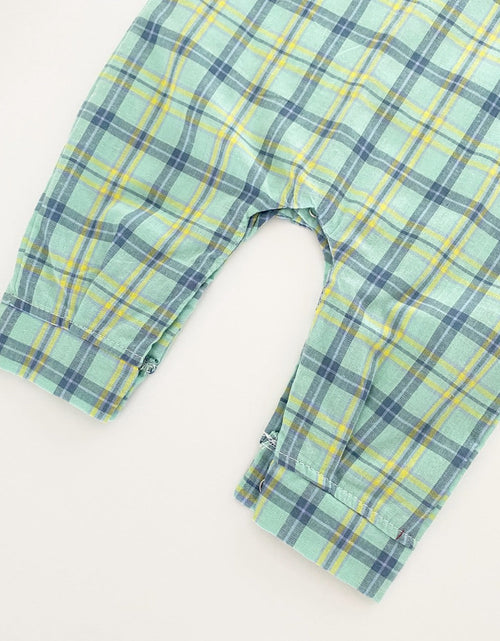 Load image into Gallery viewer, Baby Boy Classic Plaid Pattern Lapel Design Long Sleeve Rompers by MyKids-USA™
