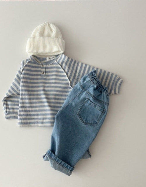 Load image into Gallery viewer, Baby Striped &amp; Polka Dot Pattern &amp; Solid Color Loose Comfort Shirt by MyKids-USA™
