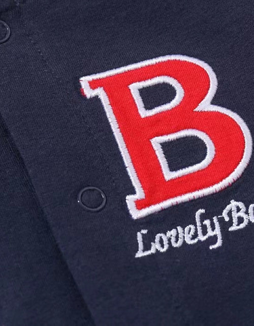 Load image into Gallery viewer, Baby Letter Embroidered Pattern Long Sleeves Baseball Rompers by MyKids-USA™
