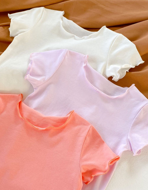 Load image into Gallery viewer, Baby Girl Solid Color Wooden Ear Design T-Shirt Combo Floral Shorts 2-Pieces Sets by MyKids-USA™
