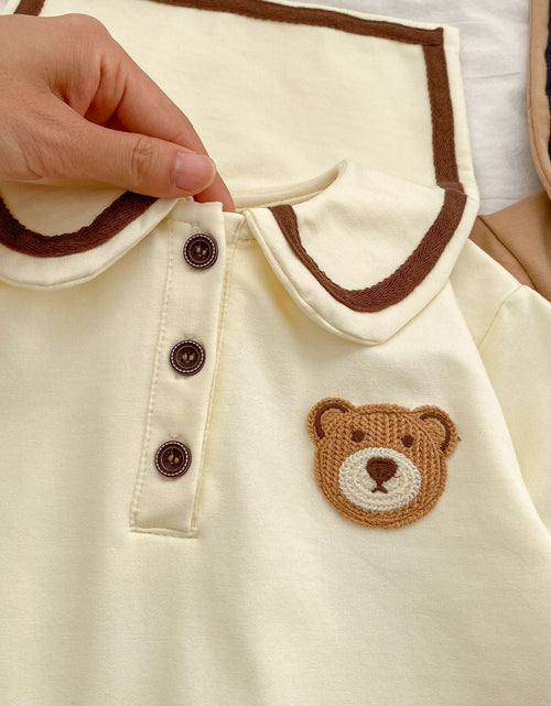 Load image into Gallery viewer, Baby Cartoon Bear Patched Pattern Cute Style Romper And Coat by MyKids-USA™
