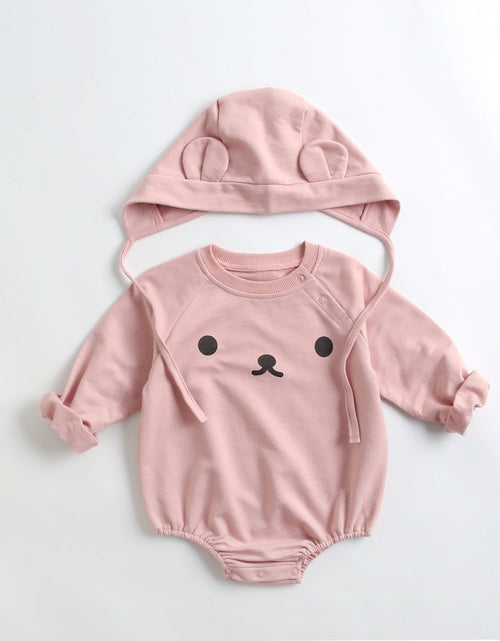 Load image into Gallery viewer, Baby 1pcs Cartoon Print Pattern Long Sleeved Cotton Triangle Onesies With Hat by MyKids-USA™
