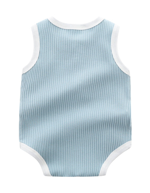 Load image into Gallery viewer, Baby Boy Solid Color Neck Buttoned Design Sleeveless Round Collar Onesies by MyKids-USA™
