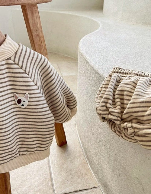 Load image into Gallery viewer, Baby Striped Pattern Hoodies Combo Triangle Shorts Sets by MyKids-USA™
