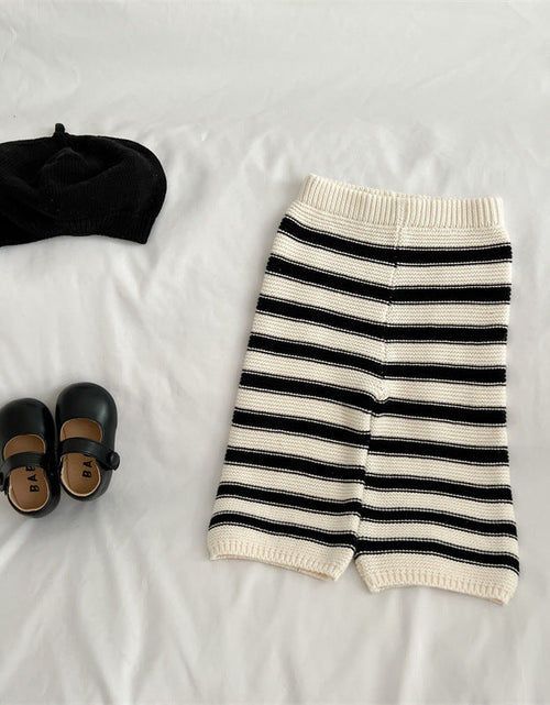 Load image into Gallery viewer, Baby Striped Pattern Lapel Knitted Cardigan With Pants Sets by MyKids-USA™

