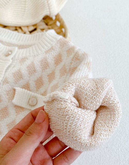 Load image into Gallery viewer, Baby Girl 2pcs Plaid Graphic Onesies &amp; Cardigan Knitted Sets by MyKids-USA™
