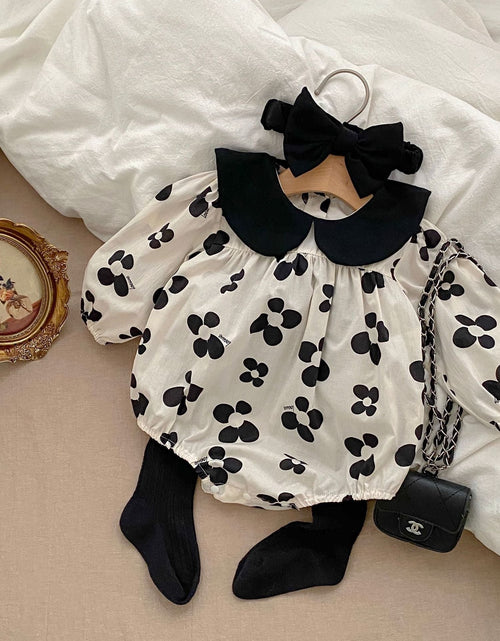 Load image into Gallery viewer, Baby Girl Flower Pattern Doll Neck Princess Onesies by MyKids-USA™
