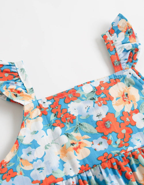Load image into Gallery viewer, Baby Girl Floral Print Sleeveless Tops Combo Shorts Sets In Summer by MyKids-USA™
