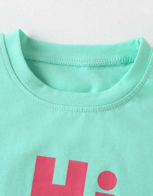 Load image into Gallery viewer, Baby Smiley &amp; Slogan Print Tops Combo Shorts Korean Style Sets by MyKids-USA™
