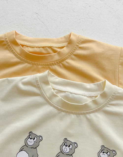Load image into Gallery viewer, Baby Boy And Girl Bear Print Solid Color Design O-Neck Onesies by MyKids-USA™
