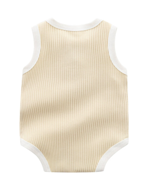 Load image into Gallery viewer, Baby Boy Solid Color Neck Buttoned Design Sleeveless Round Collar Onesies by MyKids-USA™
