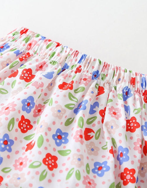 Load image into Gallery viewer, Baby Girl Little Floral Print Sleeveless Dress Combo Short Pants In Sets by MyKids-USA™
