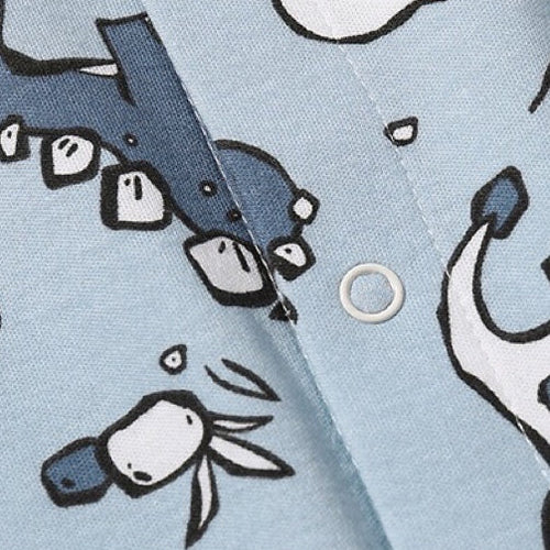 Load image into Gallery viewer, Baby Boy Dinosaur Pattern Bow Tie Patched Design Snap Button Romper Jumpsuit by MyKids-USA™
