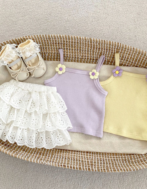 Load image into Gallery viewer, Baby Girl Sling Vest Combo Princess White Skirt Sets by MyKids-USA™
