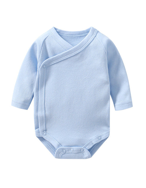 Load image into Gallery viewer, Baby Multi Color Bias Placket With Slanting Button Long Sleeve Onesies by MyKids-USA™
