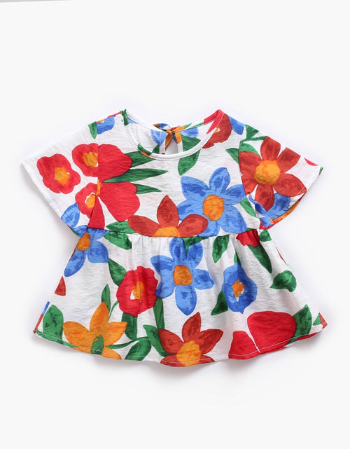 Load image into Gallery viewer, Baby Girl Floral Print O-Neck T-Shirt Combo Trousers 2-Pieces Sets by MyKids-USA™
