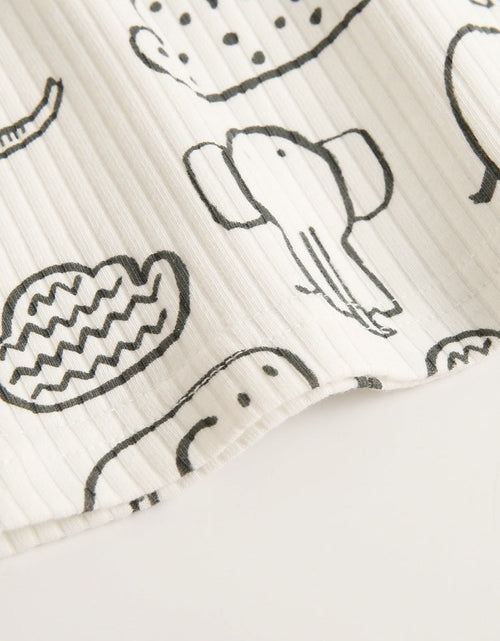 Load image into Gallery viewer, Baby Solid Color Animal Print Pattern T-Shirt Combo Shorts In Summer Sets by MyKids-USA™
