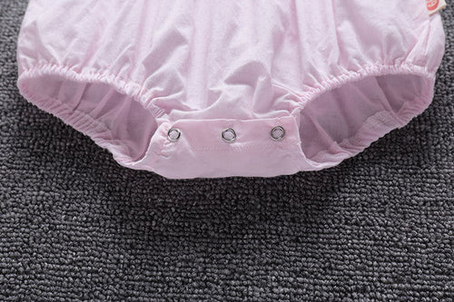 Load image into Gallery viewer, Baby Girl Embroidery Pattern Ruffle Collar Design Bubble Short-Sleeved Onesies With Hat by MyKids-USA™
