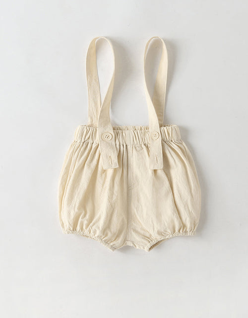 Load image into Gallery viewer, Baby Girl Solid Color Tee Combo Denim Strap Shorts 1-Piece Sets by MyKids-USA™
