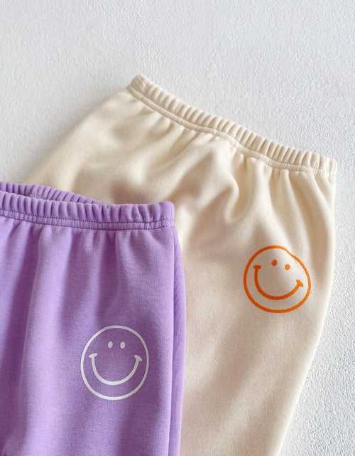 Load image into Gallery viewer, Baby Slogan Graphic Longsleeve Hoodie Combo Smiley Print Trousers Sets by MyKids-USA™
