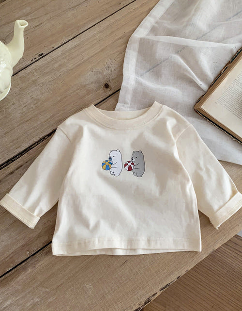 Load image into Gallery viewer, Baby Cartoon Print Tops With Waffle Fabric Strap Onesies Sets by MyKids-USA™
