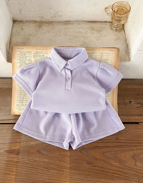 Load image into Gallery viewer, Baby Solid Color Polo Neck Summer Clothing Sets by MyKids-USA™
