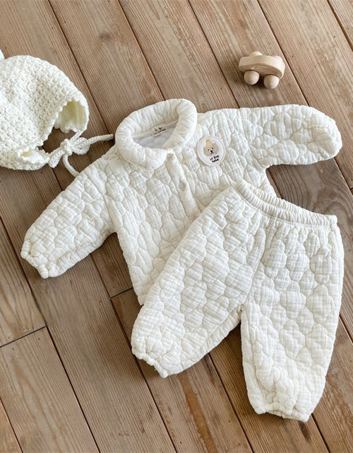 Load image into Gallery viewer, Baby Bear Patched Pattern Quilted Warm Lapel Cute Sets by MyKids-USA™

