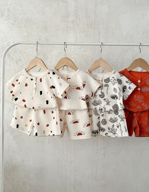Load image into Gallery viewer, Baby Print Pattern Multi-Style Waffle Fabric Shorts Sets by MyKids-USA™
