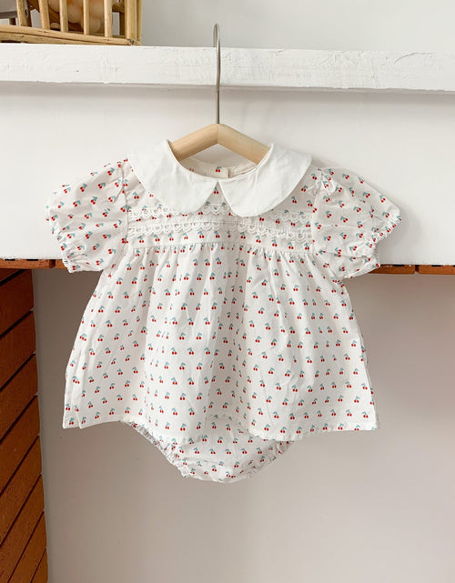 Load image into Gallery viewer, Baby Girl Doll Collar Floral Print Dress Combo Floral Print Shorts In Sets Summer Outfit Wearing by MyKids-USA™
