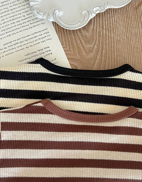 Load image into Gallery viewer, Baby Striped Pattern Long Sleeve Tops &amp; Triangle Shorts 1 Pieces Sets by MyKids-USA™
