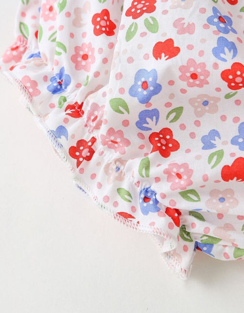 Load image into Gallery viewer, Baby Girl Little Floral Print Sleeveless Dress Combo Short Pants In Sets by MyKids-USA™
