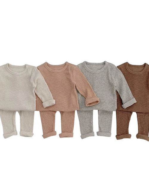Load image into Gallery viewer, Baby Solid Color Soft Cotton Pajamas Home Clothes Sets by MyKids-USA™
